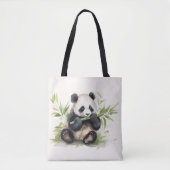 Tote Bag Ours de panda avec bambou (Devant)