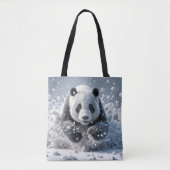 Tote Bag Ours De Panda Courir Dans La Neige (Devant)