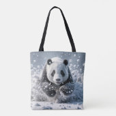 Tote Bag Ours De Panda Courir Dans La Neige (Dos)