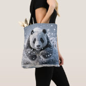 Tote Bag Ours De Panda Courir Dans La Neige (De près)