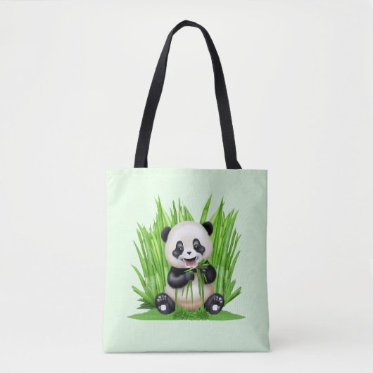 Tote Bag Ours de panda propulsé par des plantes (Devant)