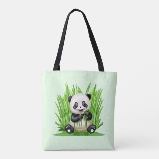 Tote Bag Ours de panda propulsé par des plantes (Dos)