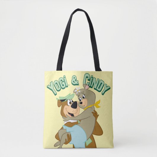 Tote Bag Ours de Yogi portant un ours de Cindy (Devant)