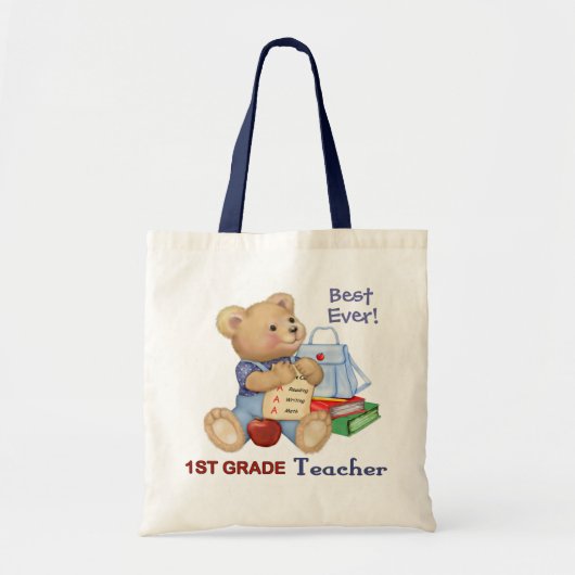 Tote Bag Ours d'école - Enseignant de première année (Devant)