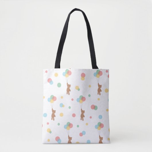 Tote Bag Ours en peluche avec ballons (Devant)