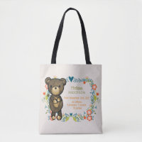 Ours en peluche avec motifs floraux naissance bébé