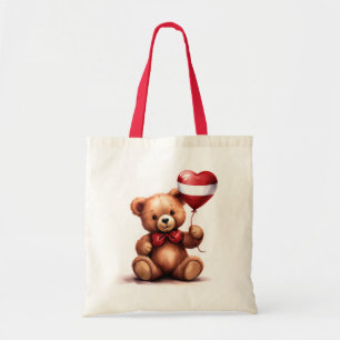 Tote Bag ours en peluche & ballon avec drapeau letton.