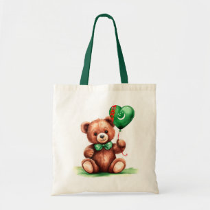 Tote Bag ours en peluche & ballon avec drapeau turkmène.