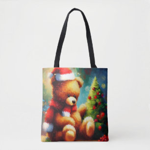 Tote Bag Ours en peluche de Noël 1