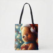 Tote Bag Ours en peluche de Noël 3 (Devant)