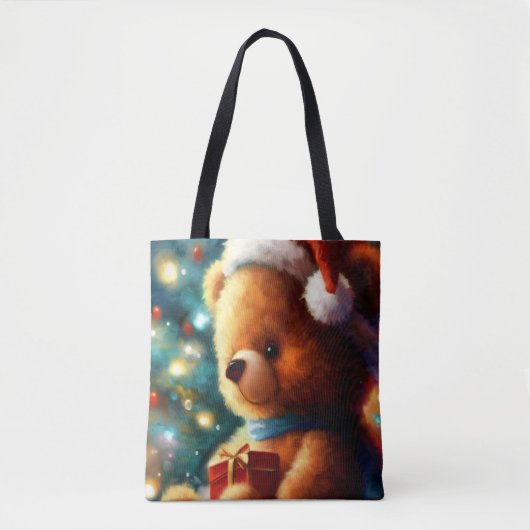 Tote Bag Ours en peluche de Noël 3 (Devant)