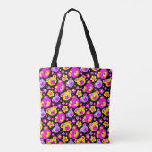 Tote Bag Ours et fleurs rose jaune à motifs (Dos)