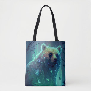 Tote Bag Ours Gizzly Portrait animal Peinture Faune