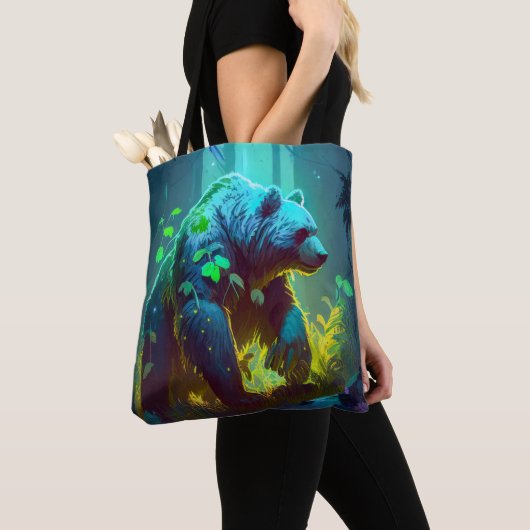 Tote Bag Ours Gizzly Portrait animal Peinture Faune (De près)