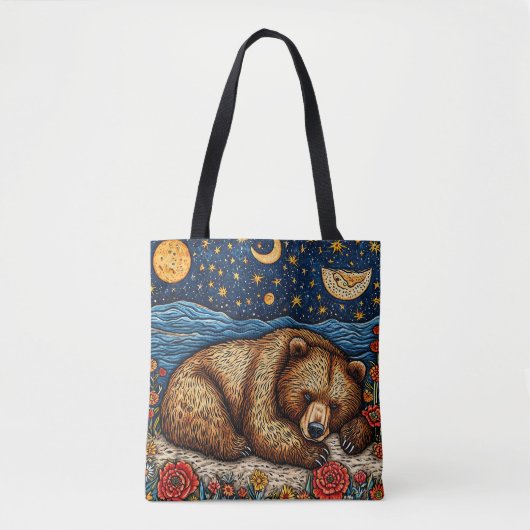 Tote Bag Ours grizzly dormant (Devant)