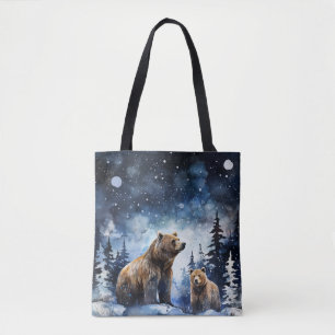 Tote Bag Ours Grizzly et bébé