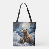 Tote Bag Ours Grizzly et bébé (Dos)