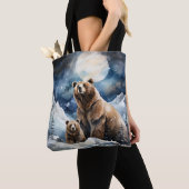 Tote Bag Ours Grizzly et bébé (De près)