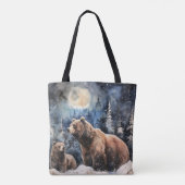 Tote Bag Ours Grizzly et bébé (Dos)