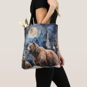 Tote Bag Ours Grizzly et bébé (De près)