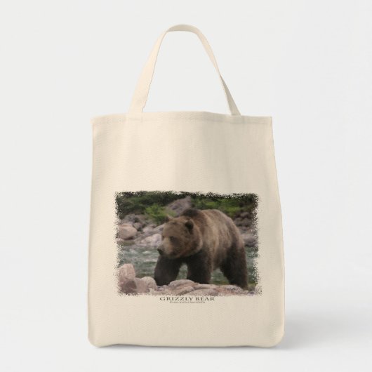 Tote Bag Ours grizzly - Pastels (Devant)