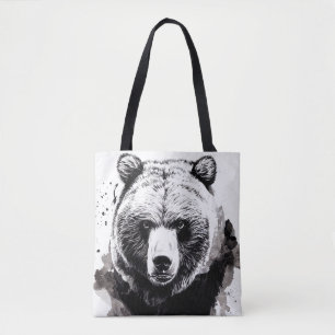 Tote Bag Ours Grizzly Sauvage Nature Esprit Libre Peinture 