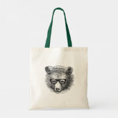 Tote Bag Ours Hipster avec lunettes (Dos)
