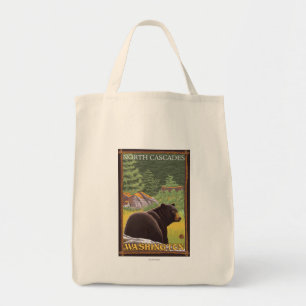Tote Bag Ours noir en forêt - Cascades du Nord, Lashingto