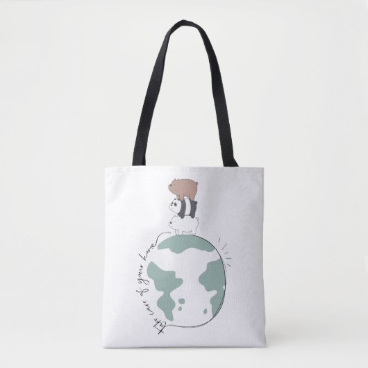 Tote Bag Ours nus - Prenez soin de votre maison (Devant)