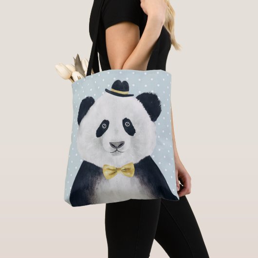 Tote Bag Ours panda d'aquarelle (De près)