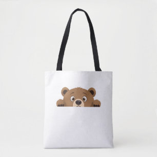 Tote Bag Ours Peeking mignon adorable Drôle animal dessin