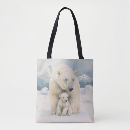 Tote Bag Ours polaire et épicerie Élégance arctique (Devant)