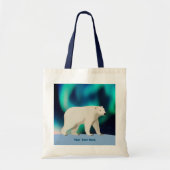Tote Bag Ours polaire mignon et aurores boréales (Devant)