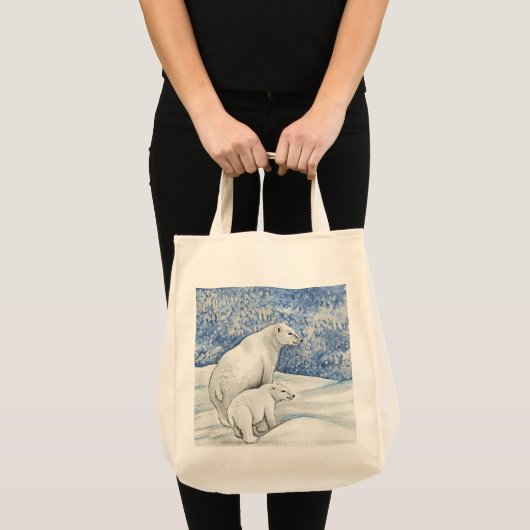 Tote Bag Ours polaires de neige (Devant (produit))