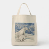 Tote Bag Ours polaires de neige (Dos)