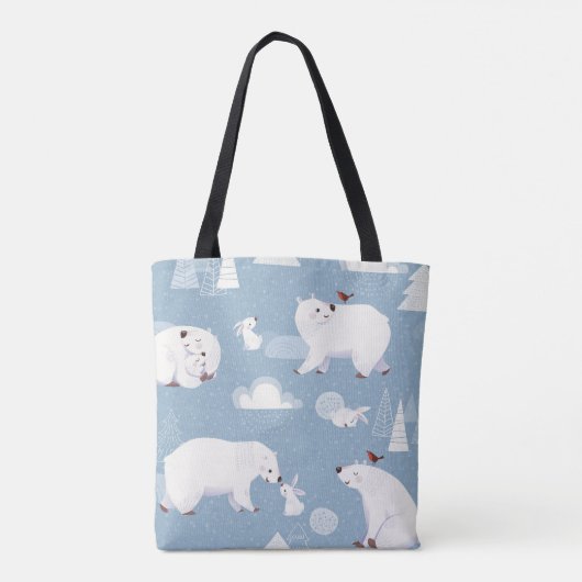 Tote Bag Ours polaires Hiver Vintage (Dos)