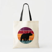 Tote Bag Ours Silhouette Retro Arc-en-ciel Wild Libre (Devant)