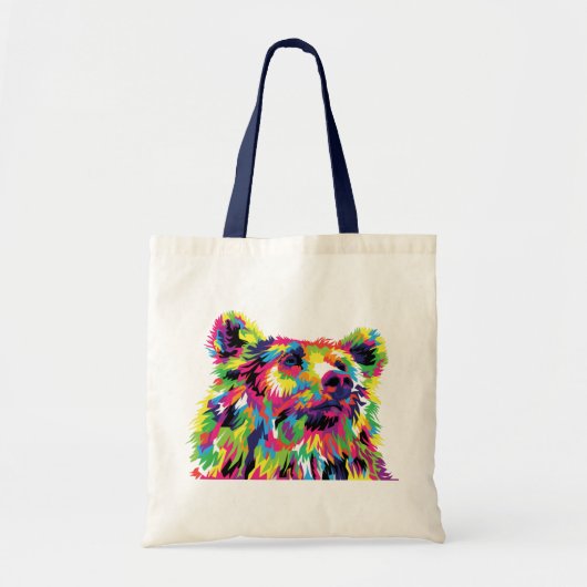 Tote Bag Ours Spirit Animal Pop Art (Devant)