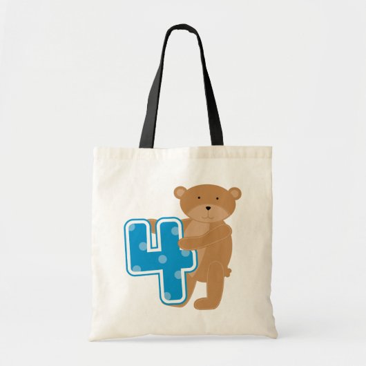 Tote Bag Ours T-shirts et cadeaux pour le 4e anniversaire (Devant)