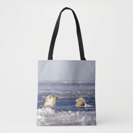 Tote Bag Oursons polaires jouant (Devant)