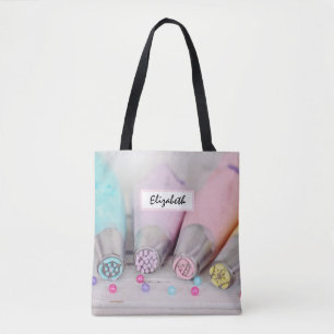 Tote Bag Outils de décoration de gâteaux de couleur pastel 