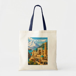 Tote Bag Ouzbékistan Illustration Voyage Art Vintage