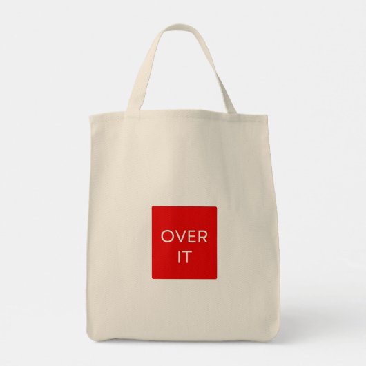 Tote Bag "OVER IT" Statement Graphic Tee Design (Dos)