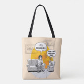 Tote Bag Overwhelmed Introvert Cat Humor Relatable Meme (Dos)