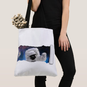 Tote Bag OVNI dans l'espace - Rencontre des Aliens astronau