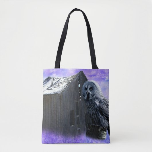 Tote Bag Owl Barn Shed (Devant)