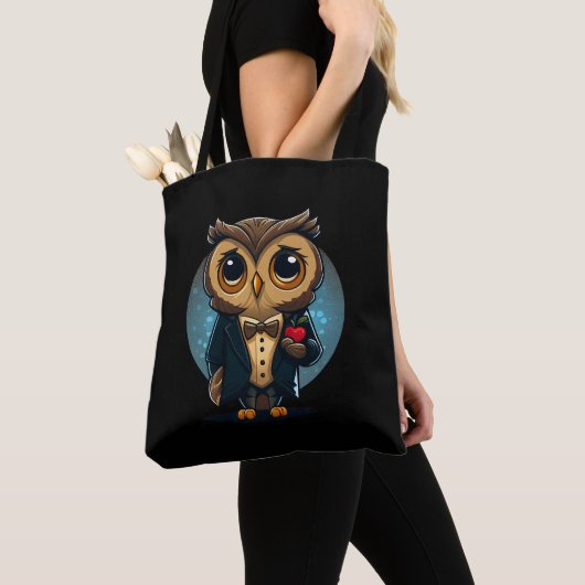 Tote Bag Owl Groom in Love : Perfect Valentine's Day Gift (De près)