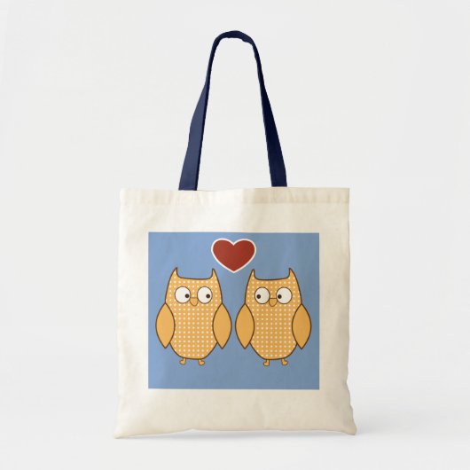 Tote Bag Owl heart love kid's library bag (Devant)