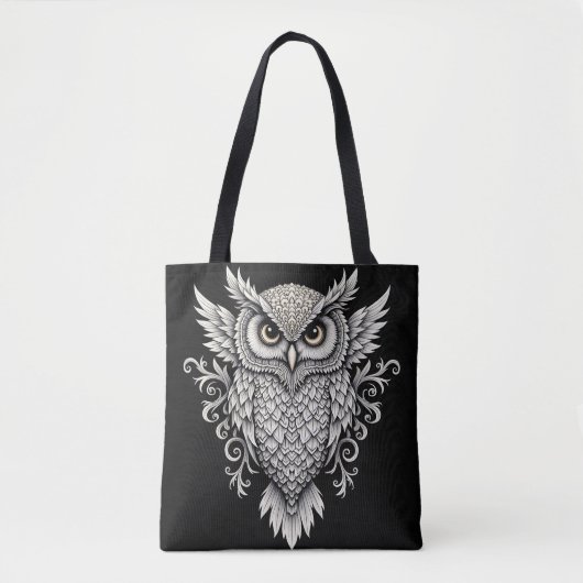 Tote Bag Owl Mandala complexe (Devant)