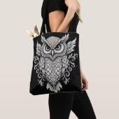 Tote Bag Owl Mandala complexe (De près)